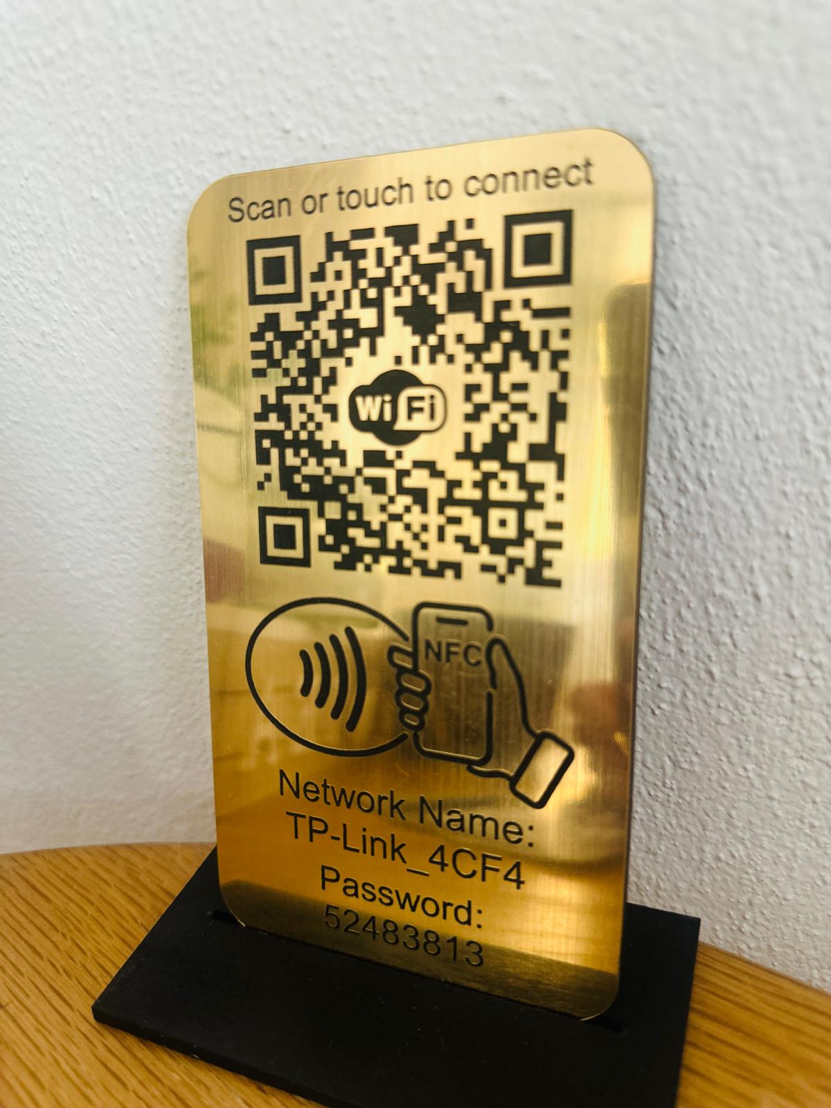 Placuta conectare WIFI cu NFC si QR Gold