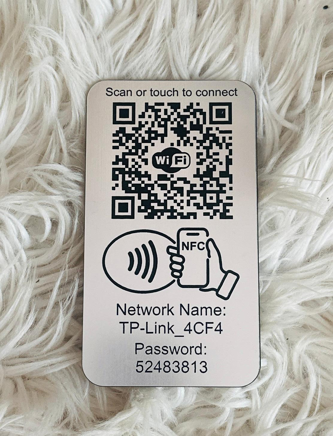 Placuta conectare WIFI cu NFC si QR Gri Aluminiu