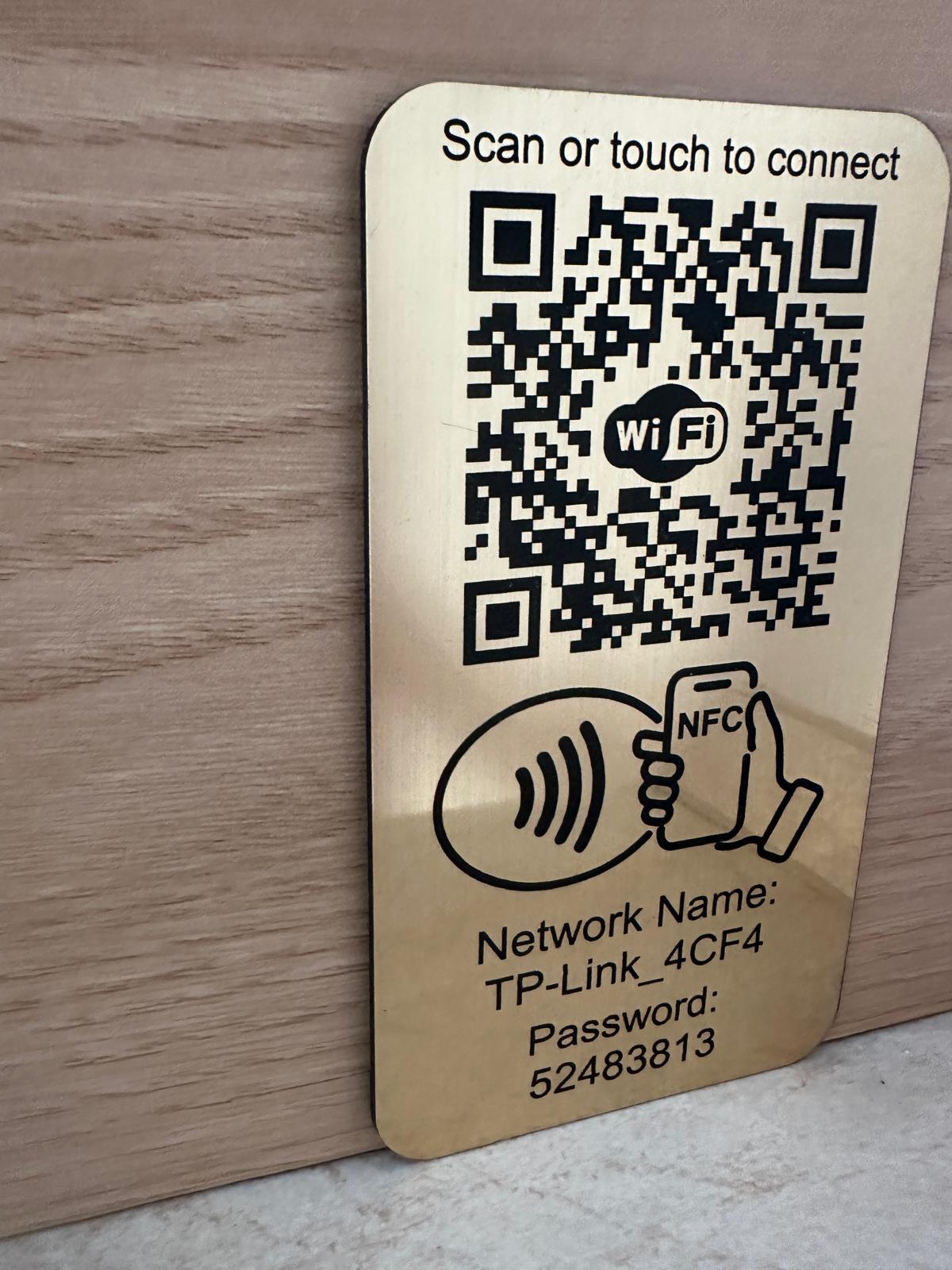 Placuta conectare WIFI cu NFC si QR Gold