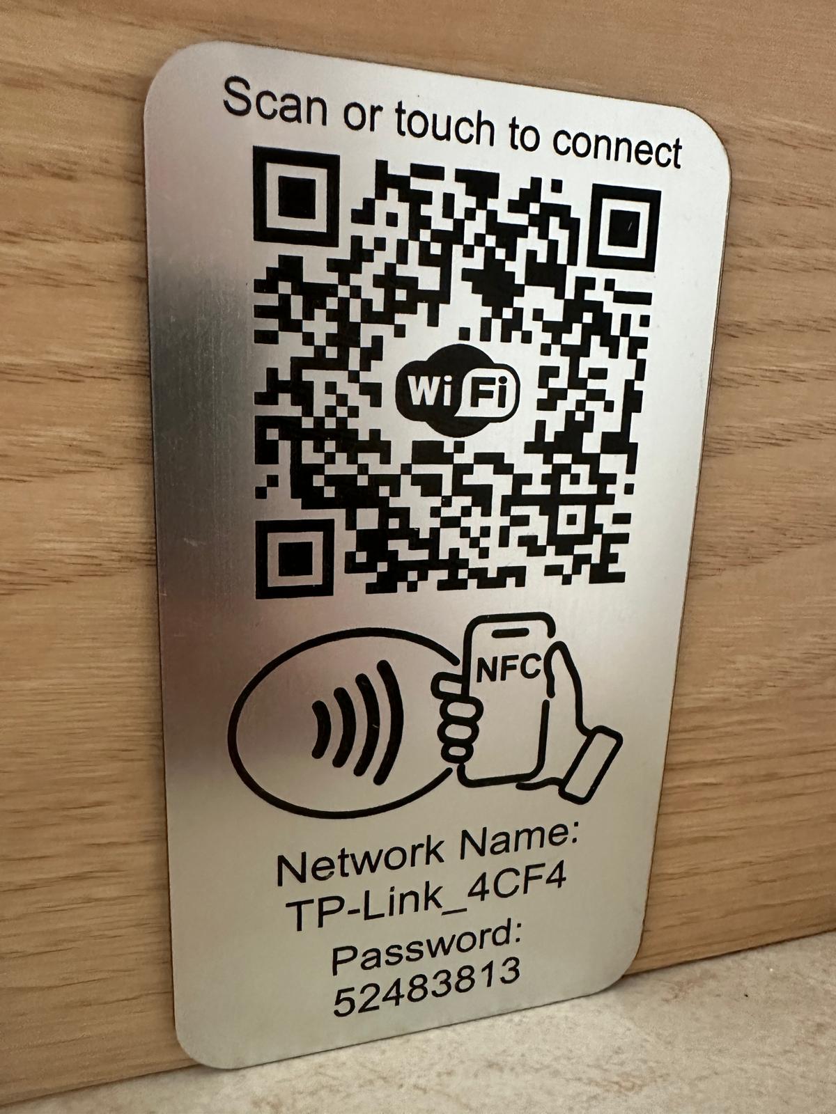 Placuta conectare WIFI cu NFC si QR Gri Aluminiu