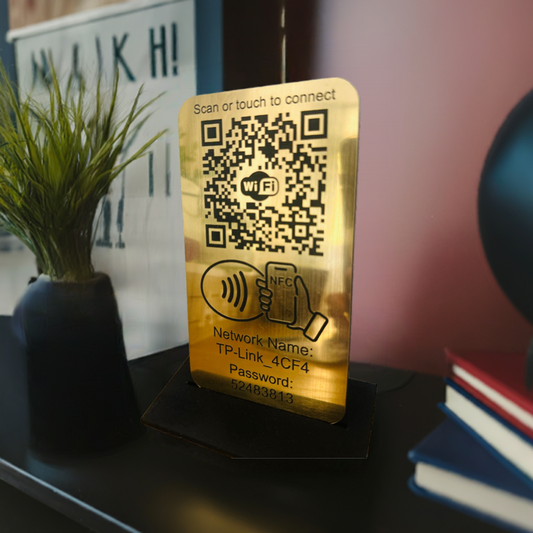 Placuta conectare WIFI cu NFC si QR Gold